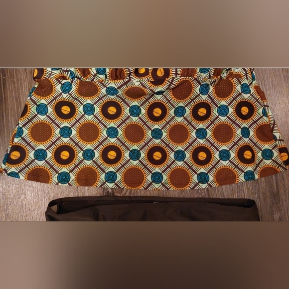 Mossimo Brown Printed Retro Tankini Size 20/24 Summer Resortwear Beach Pool Boho - Picture 4 of 9